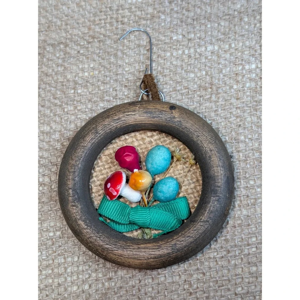 Vintage Handmade Christmas Ornaments Set Santa House Gnome Doll Holiday Decor